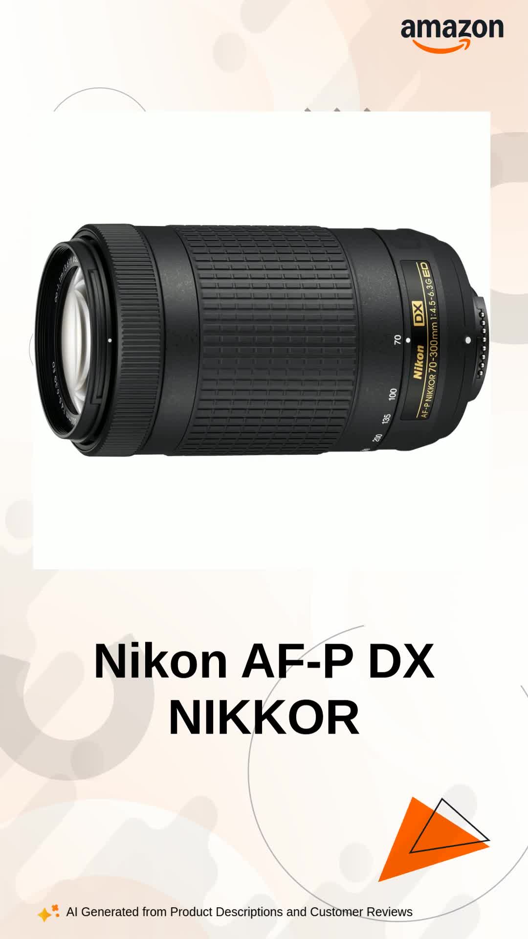 Nikon AF-P DX NIKKOR 70-300mm f/4.5-6.3G ED Lens for Nikon DSLR